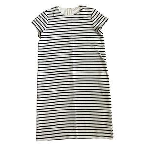 Lauren Ralph Lauren Navy and White Striped Knit Short Sleeve Dress Size M